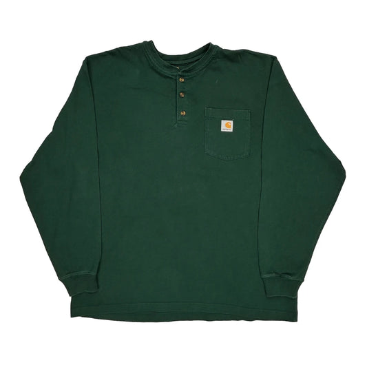 Carhartt Long Sleeve T-Shirt - XL Green Cotton
