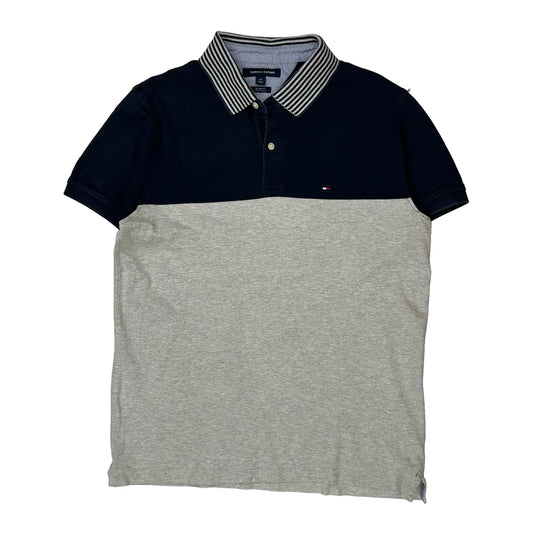 Vintage Tommy Hilfiger Slim Fit Polo Shirt - Large Grey Cotton