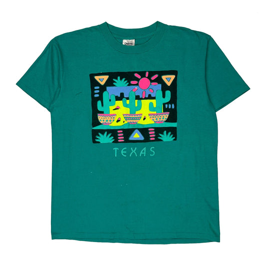 Texas Souvenir Oneita Graphic T-Shirt - XL Green Cotton