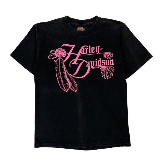 Sturgis 1992 Black Hills Rally Harley Davidson Graphic T-Shirt - Medium Black Cotton