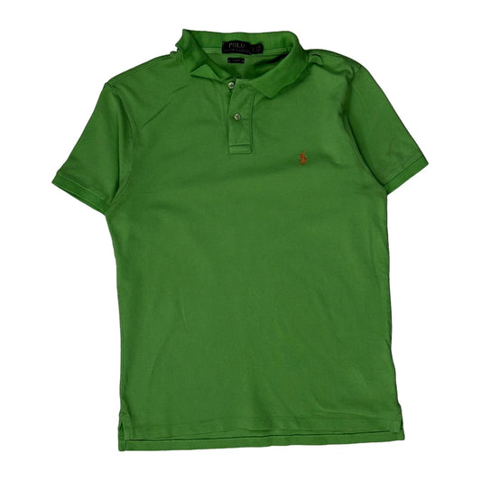 Polo By Ralph Lauren Slim Fit Polo Shirt - Large Green Cotton