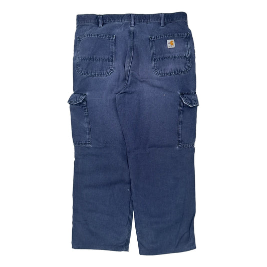 Carhartt Cargo Trousers - 36W 32L Blue Cotton Blend