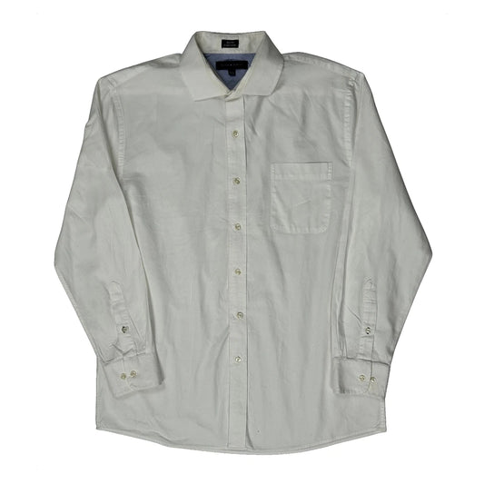 Vintage Tommy Hilfiger Slim Fit Shirt - Large White Cotton