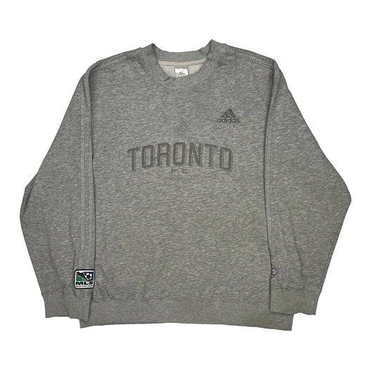 Toronto Fc Adidas Sweatshirt - Large Grey Cotton Blend