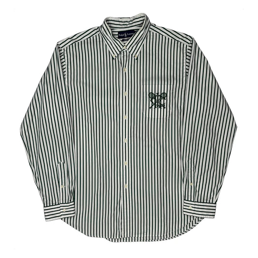 Classic Fit Ralph Lauren Striped Shirt - XL White Cotton