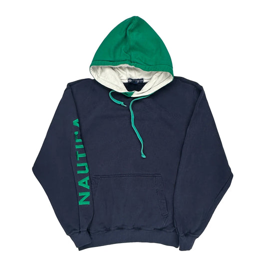 Nautica Spellout Hoodie - Large Green Cotton