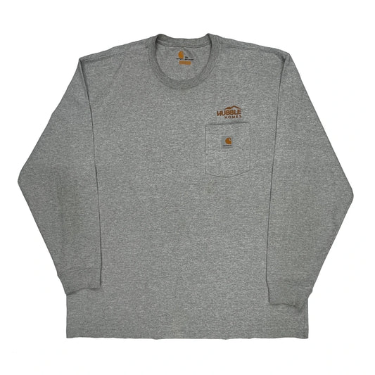 Hubble Homes Carhartt Long Sleeve T-Shirt - 2XL Grey Cotton