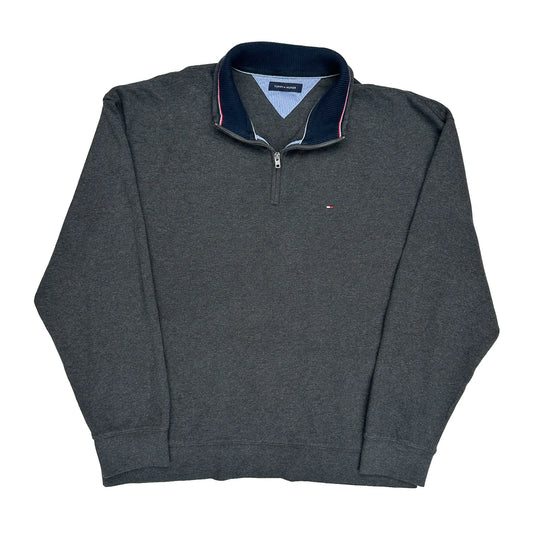 Tommy Hilfiger 1/4 Zip - 2XL Grey Cotton