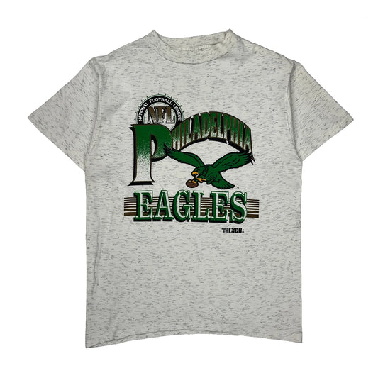 Philadelphia Eagles Trench Single Stitch T-Shirt - Large White Cotton