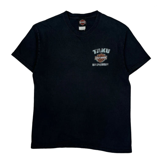 Juneau, Alaska Harley Davidson Graphic T-Shirt - Large Black Cotton