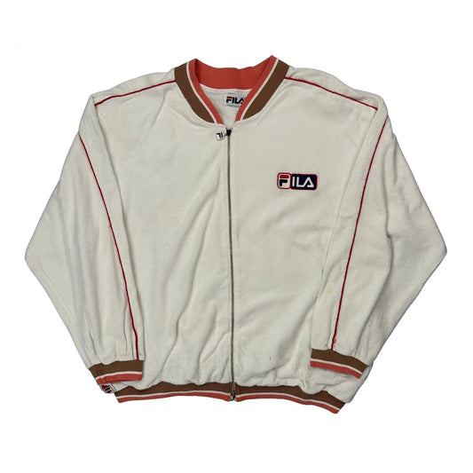 Fila Zip Up - XL White Cotton