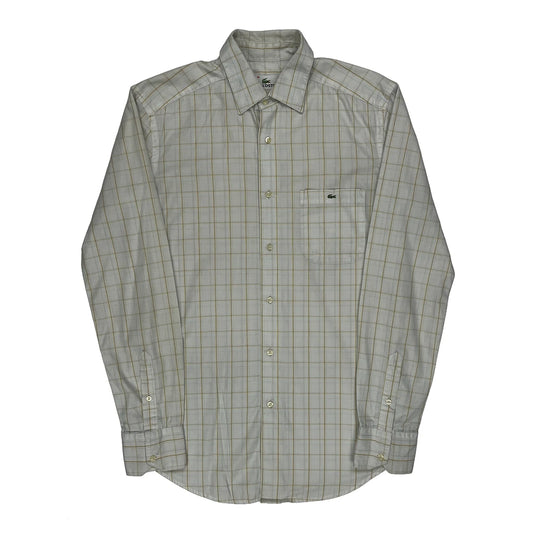 Lacoste Checked Shirt - Small Cream Cotton