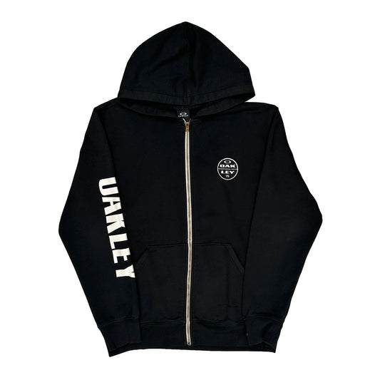 Vintage Oakley Hoodie - Large Black Cotton