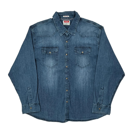 Wrangler Denim Shirt - XL Blue Denim