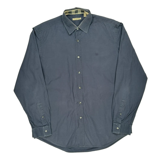 Burberry Brit Checked Shirt - Large Blue Cotton