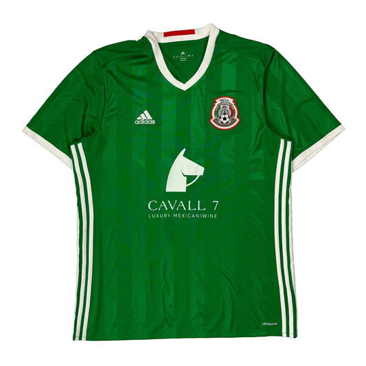 Vintage Mexico National Team Adidas 2016-17 Home Football Shirt - XL Green Polyester
