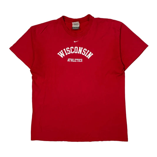 Wisconsin Athletics Nike College T-Shirt - XL Red Cotton
