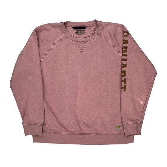 Carhartt Spellout Sweatshirt - XL Pink Cotton