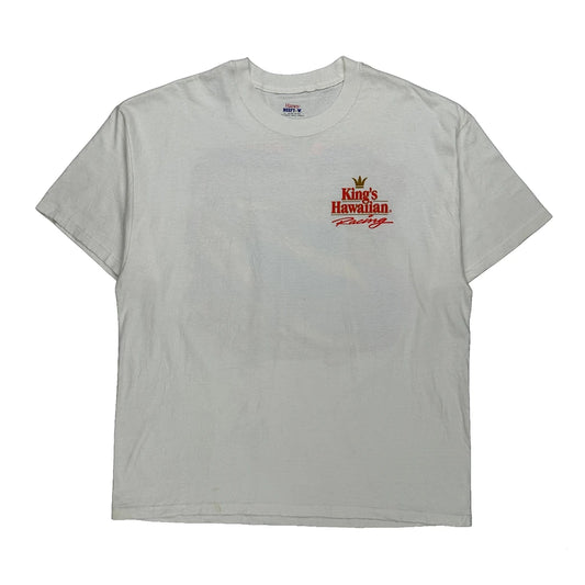 Racing Hanes Graphic T-Shirt - XL White Cotton