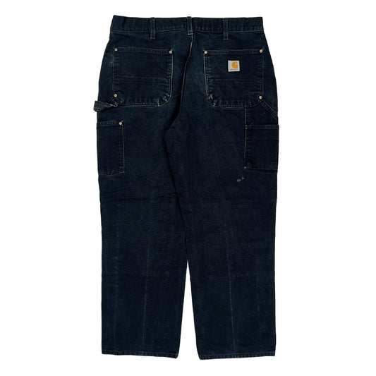 Carhartt Double Knee Carpenter Trousers - 32W 29L Black Cotton