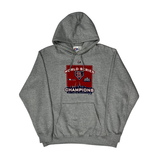 St. Louis Cardinals Majestic Mlb Hoodie - XL Grey Cotton Blend