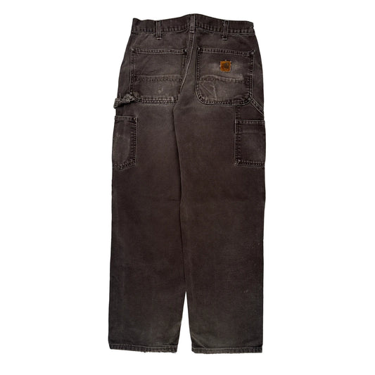 Carhartt Double Knee Carpenter Trousers - 32W 30L Brown Cotton