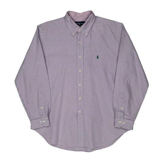 Classic Fit Ralph Lauren Checked Patterned Shirt - XL Purple Cotton