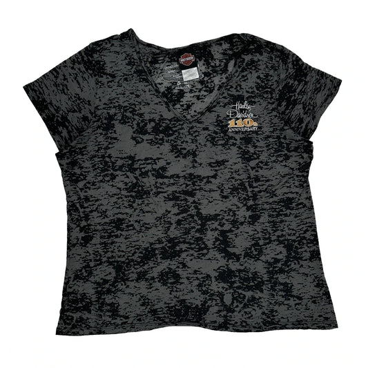 110Th Anniversary Harley Davidson Graphic T-Shirt - XL Grey Cotton