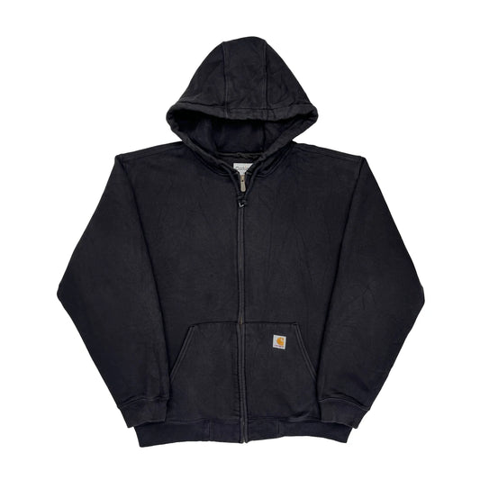 Carhartt Full Zip Hoodie - Large Black Cotton Blend