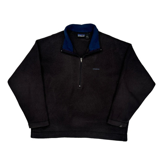 Made In USA Patagonia 1/4 Zip Fleece - XL Black Polyester