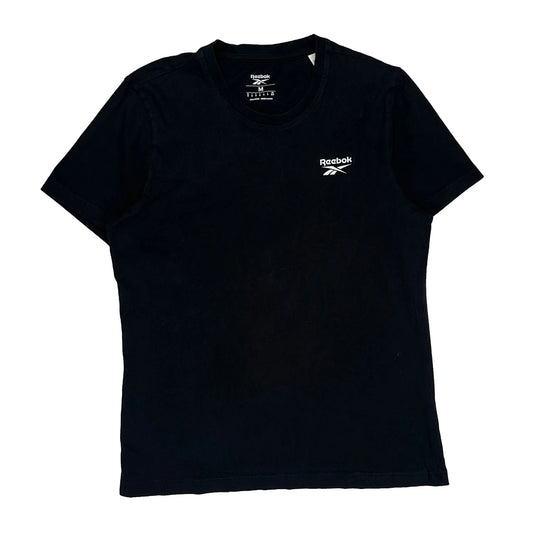 Reebok T-Shirt - Medium Black Cotton