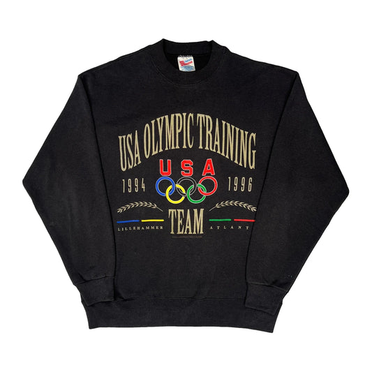 USA Olympic Training Team Hanes Graphic Sweatshirt - Large Black Cotton Blend
