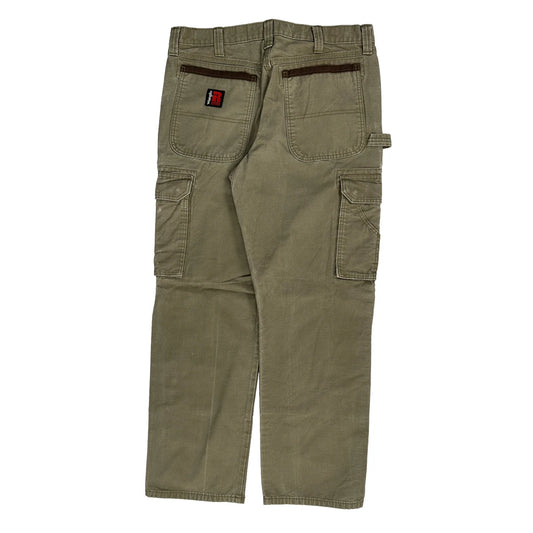 Wrangler Double Knee Cargo Trousers - 34W 31L Khaki Cotton