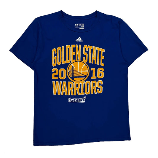 Golden State Warriors Adidas Nba T-Shirt - Large Blue Cotton