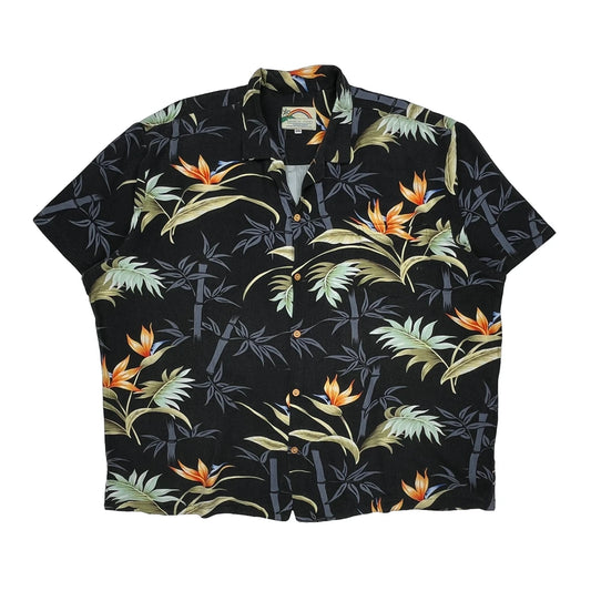 Paradise Found Floral Hawaiian Shirt - 2XL Black Cotton