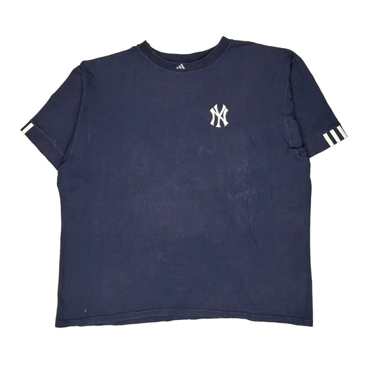 New York Yankees Adidas Graphic T-Shirt - 2XL Navy Cotton