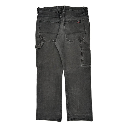 Dickies Carpenter Trousers - 34W 28L Black Cotton Blend