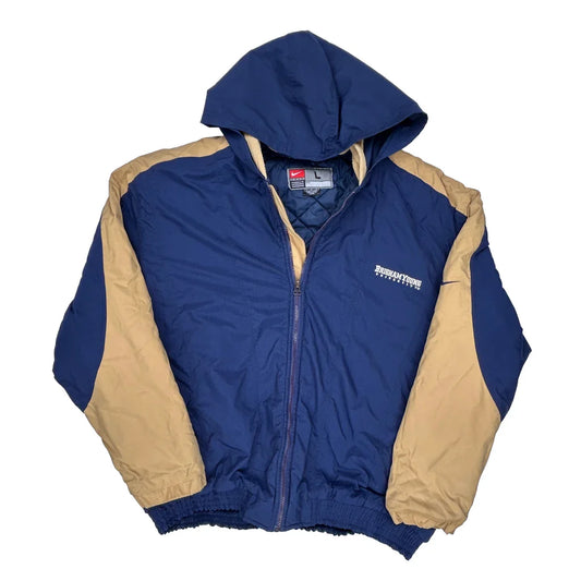 Vintage Brigham Young University Nike College Windbreaker - Large Beige Polyester