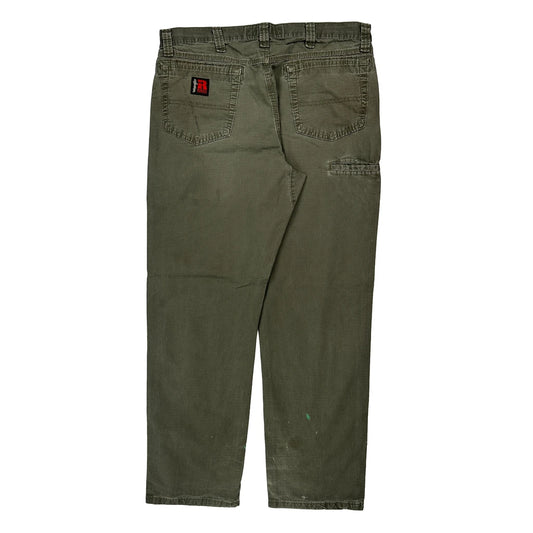 Wrangler Cargo Trousers - 34W 31L Green Cotton