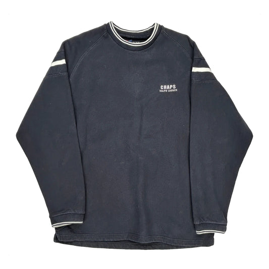 Chaps Ralph Lauren Sweatshirt - Large Navy Cotton Blend