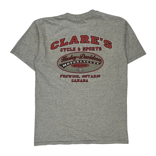 Clare'S Cycle & Sports Harley Davidson Graphic T-Shirt - Medium Grey Cotton