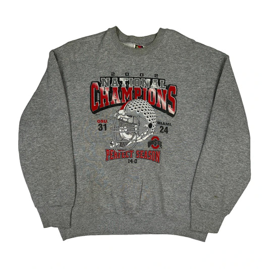 National Champions Fruit Of The Loom Graphic Sweatshirt - XL Grey Cotton Blend