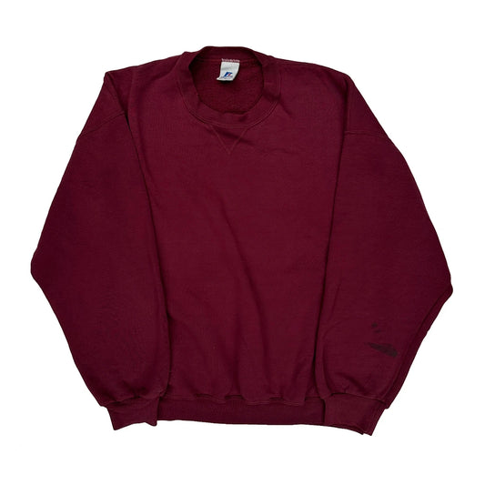 Russell Athletic Sweatshirt - XL Burgundy Cotton