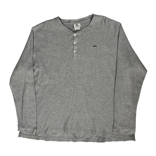 Lacoste Long Sleeve T-Shirt - 3XL Grey Cotton