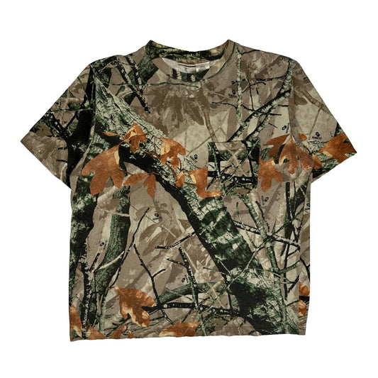 Outfitters Ridge Camo T-Shirt - Large Khaki Cotton Blend