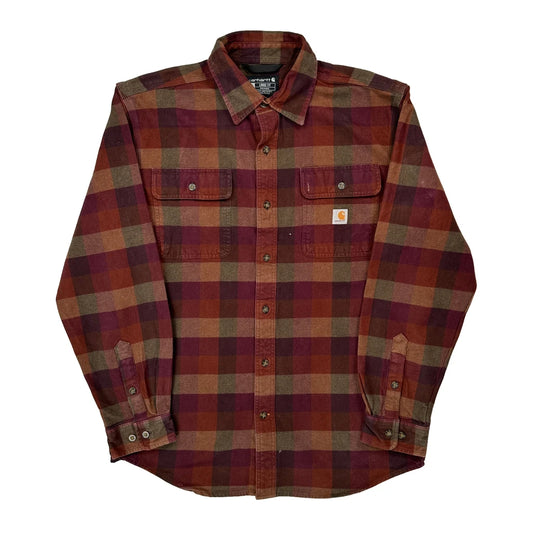 Carhartt Checked Flannel Shirt - Medium Red Cotton
