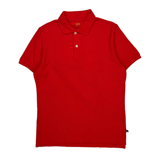Lee Polo Shirt - Large Red Cotton Blend