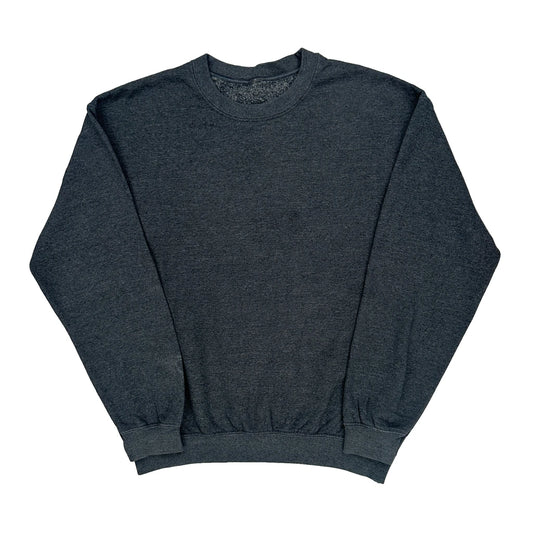 90S Blank Unbranded Sweatshirt - Medium Grey Cotton Blend