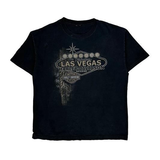 Las Vegas Harley Davidson Graphic T-Shirt - Large Black Cotton