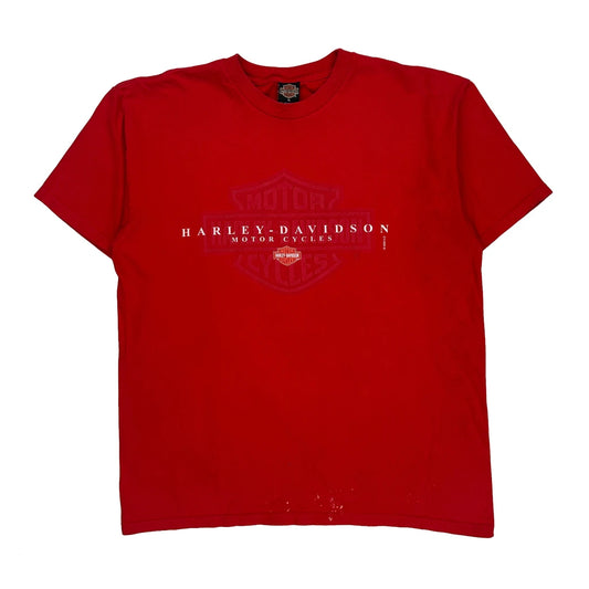 New York City Harley Davidson Graphic T-Shirt - XL Red Cotton